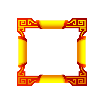 Chinese golden-red Frame. Chinese-style background. Game element, APP icon or banner. png