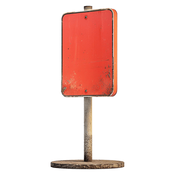 Road sign isolated on a transparent background png
