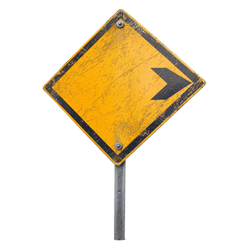 Road sign isolated on a transparent background png