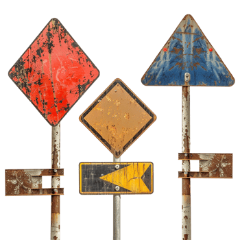 Road sign isolated on a transparent background png