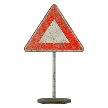 Road sign isolated on a transparent background png
