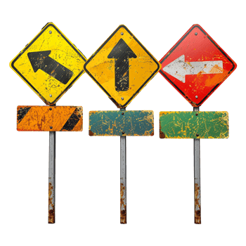 Road sign isolated on a transparent background png