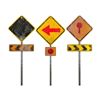 Road sign isolated on a transparent background png