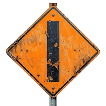Road sign isolated on a transparent background png
