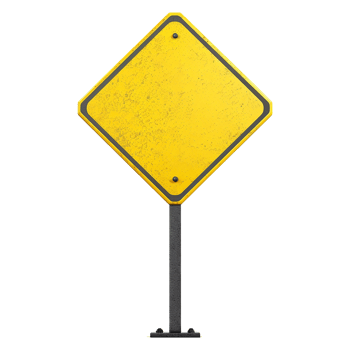 Road sign isolated on a transparent background png