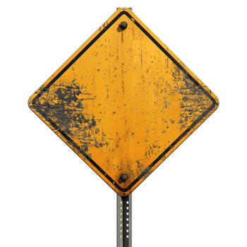 Road sign isolated on a transparent background png