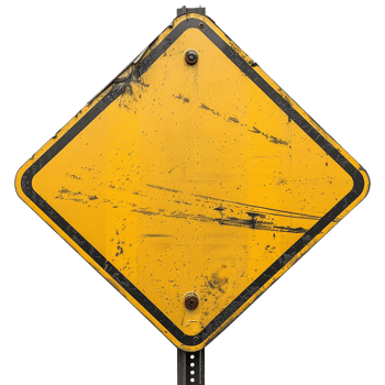 Road sign isolated on a transparent background png