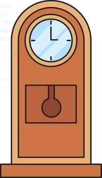 wooden clock illustration vector