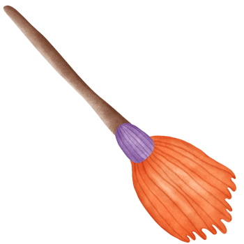 broom witch in halloween png