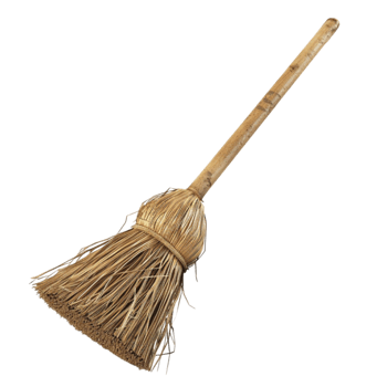 Old magic broom on which witch flies on transparent Background Generative-AI png