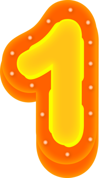Lettering 3D Cinema light Alphabet Number 1 png