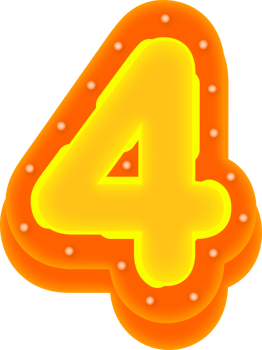 Lettering 3D Cinema light Alphabet Number 4 png