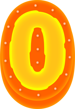 Lettering 3D Cinema light Alphabet Number 0 png