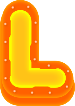 Lettering 3D Cinema light Alphabet L png