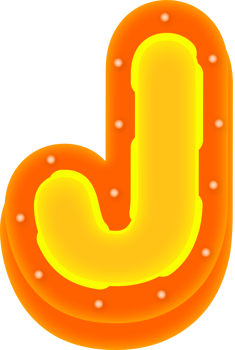 Lettering 3D Cinema light Alphabet J png