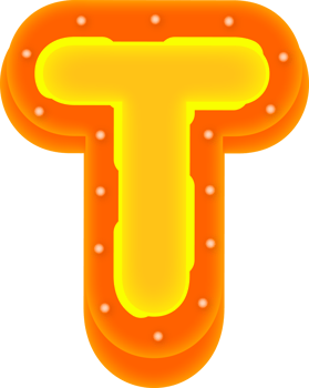 Lettering 3D Cinema light Alphabet T png