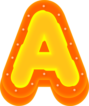 Lettering 3D Cinema light Alphabet A png