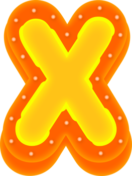 Lettering 3D Cinema light Alphabet X png