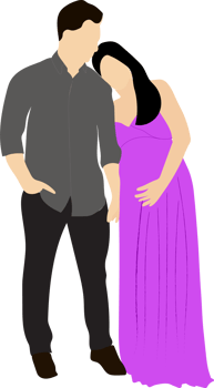 Parents expecting a baby portrait for baby shower invitation png