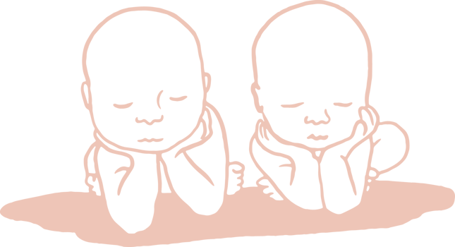 Minimal and simple newborn twins, adorable baby png
