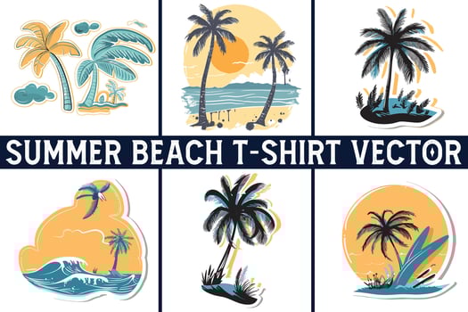 Summer beach t shirt , Summer slogan with beach illustration, Summer, Aloha surf typography for t-shirt print , beach print vector