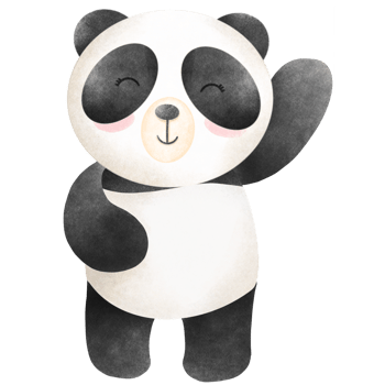Panda Valentine's bay png
