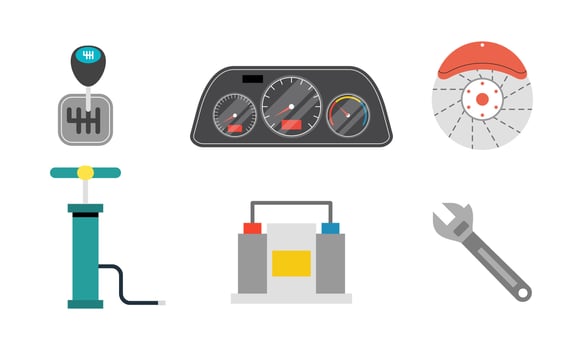 Car Service Icons Flat Set vector