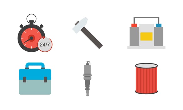 Car Service Icons Flat Set vector