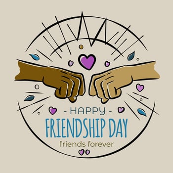 Hand drawn illustration for friendship day celebration vector