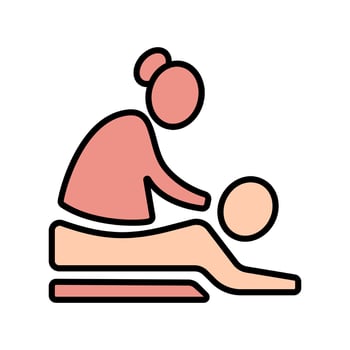 Massage therapy line icon. Body, muscle relaxation, wellness, therapeutic, stress relief, hands, spa, treatment, rejuvenation, holistic, health, balance, session, relaxation, back, physical, therapy vector