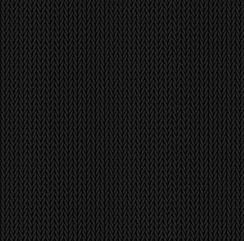 Knit texture black color. seamless pattern fabric. Knitting background flat design. vector