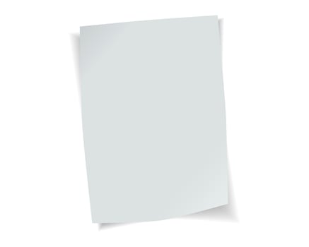 paper format A4 size with realistic shadow. White blank page isolated on background. Mock up template. vector