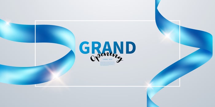 Design your opening card with ribbon. illustration Beautiful business banner template vector