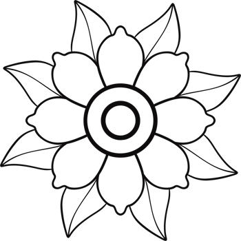 Floral Flower simple hand drawn. png