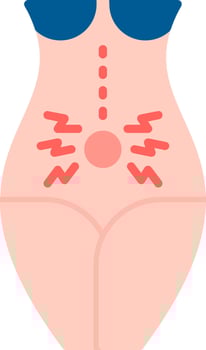 Belly Pain Flat Icon vector
