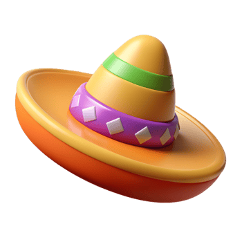 mexican culture 3d illustration of sombrero png