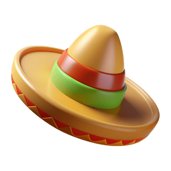 mexican culture 3d illustration of sombrero png