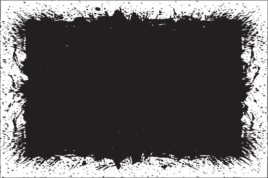 Rough and Weathered Black Grunge Texture on a White Overlay vector