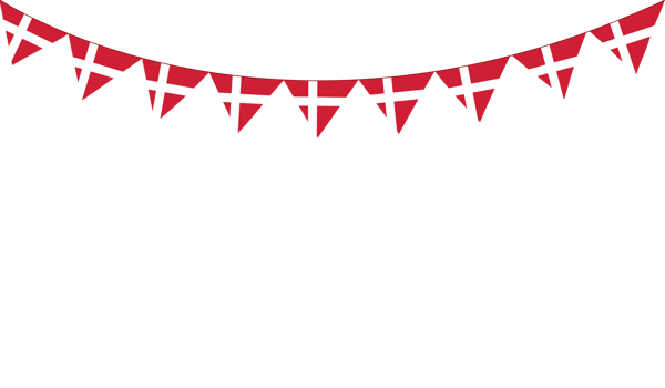 Round Denmark flag decoration.Danish flag bunting png