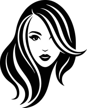 Women beauty logo illustration black and white vector