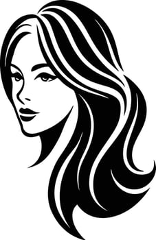 Women beauty logo illustration black and white vector