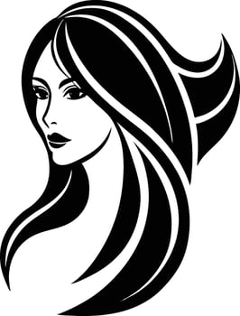 Women beauty logo illustration black and white vector