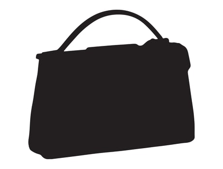 Women bag silhouette on white background vector