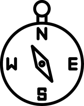 Compass Line Icon Design vector
