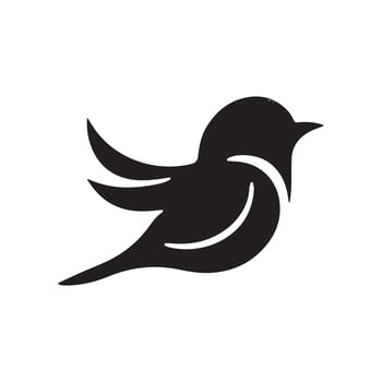 bird silhouette logo design template black and white vector