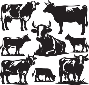 Cows Silhouettes design vector
