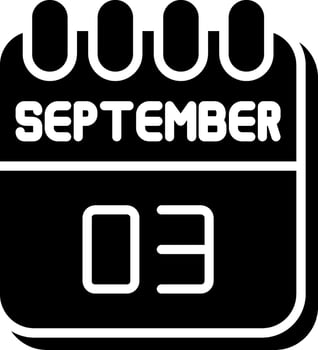 3 September Glyph Icon Design vector