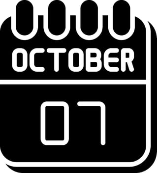 7 October Glyph Icon Design vector