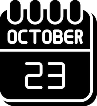 23 October Glyph Icon Design vector