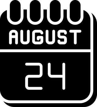24 August Glyph Icon Design vector